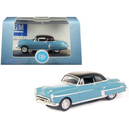 STAGES FOR ALL AGES 1950 Oldsmobile Rocket 88 Coupe Crest Blue with Black Top 1-87 HO Scale Diecast Model Car ST1340468